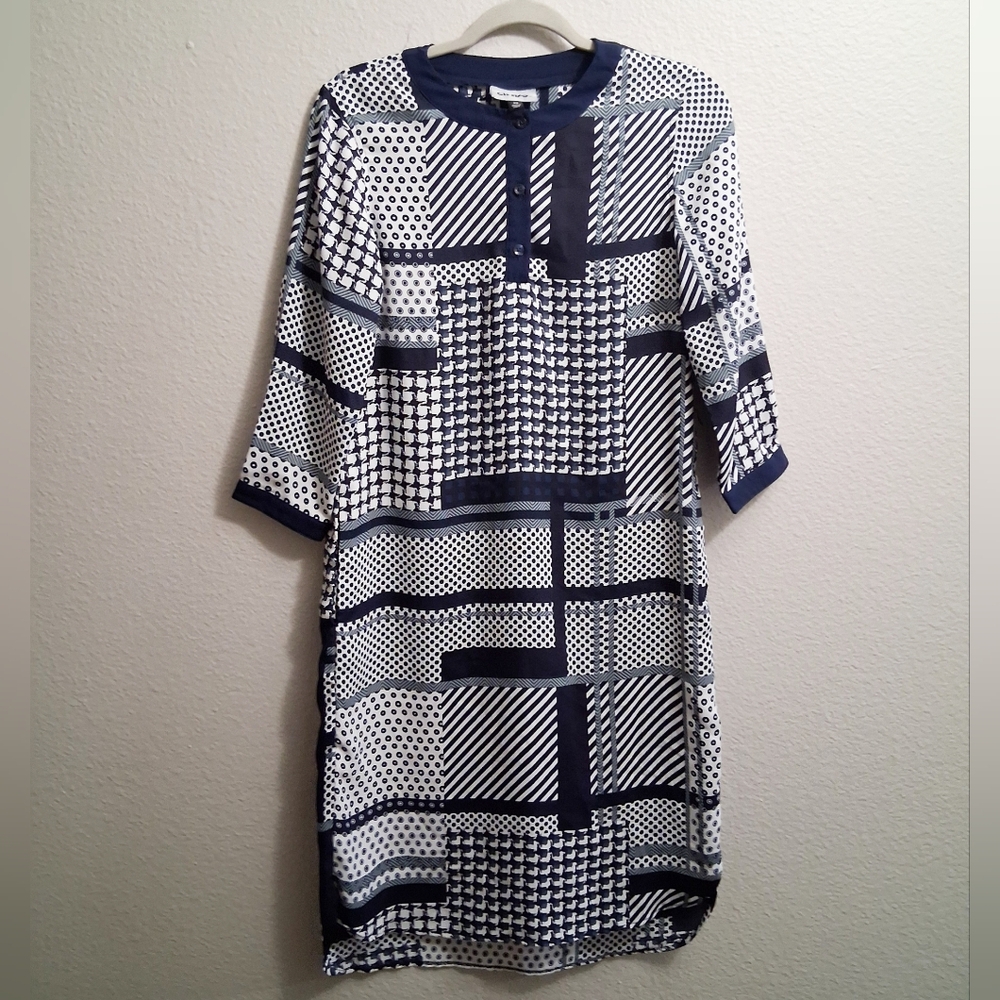 Cintas Black And White Patchwork Patterned Dress … - image 2